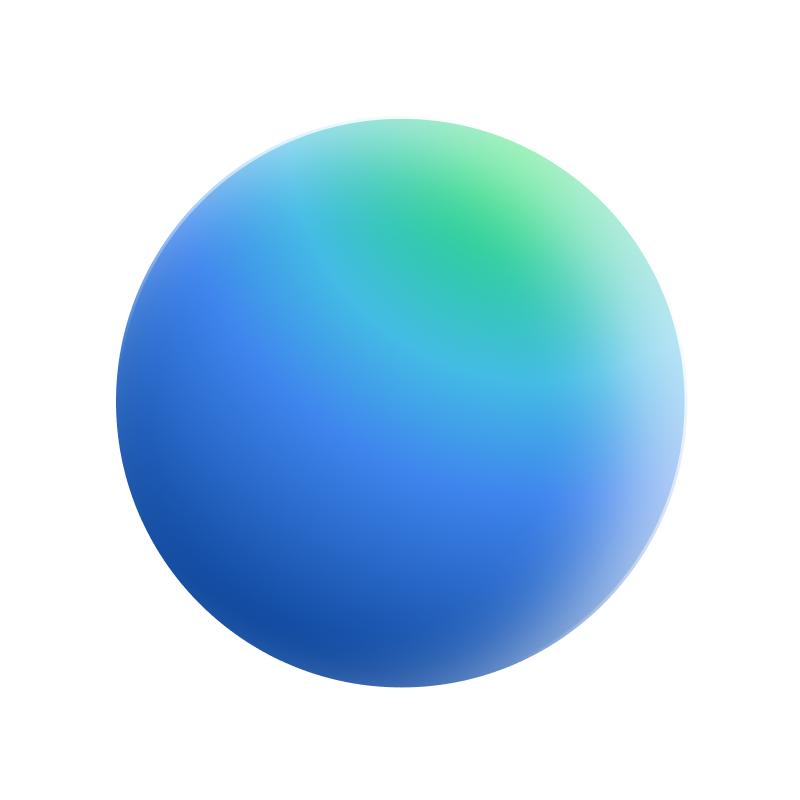 Blue and green planet with UI-AI logo pressed in surface